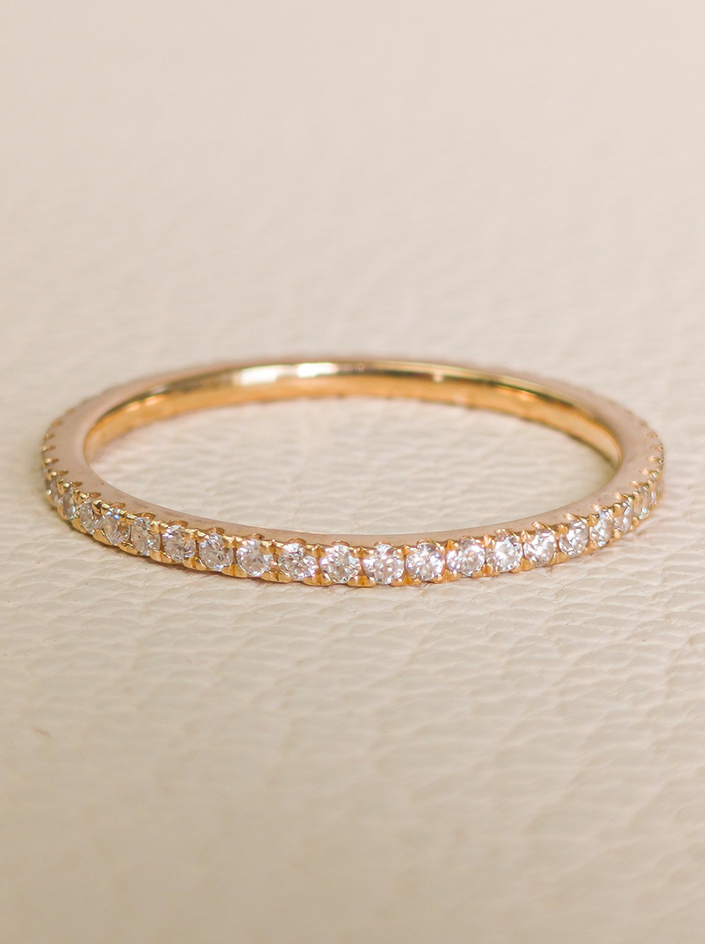 Italic 14K Gold Lab Diamond Eternity Band Ring, Sz 6.75